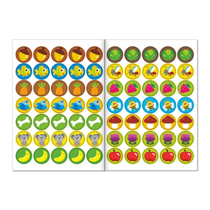 Наклейки-кружочки набор «Знакомимся с животными», 3 шт. по 16 стр. 5013427