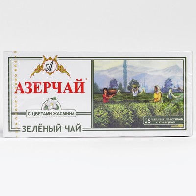 Чай зелёный "Азерчай" с цветами жасмина, 25 х 2 г