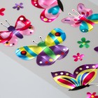 Наклейка пластик голография "Бабочки" МИКС 29х11 см - фото 6295496
