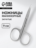 Ножницы маникюрные, загнутые, 9 см, цвет серебристый - Фото 1