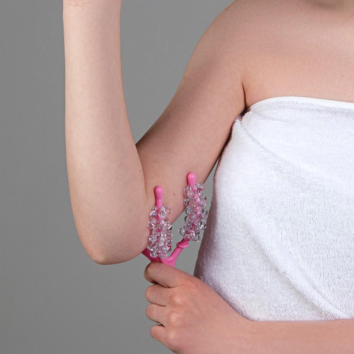 Массажёр для плеч, 22 × 8,5 × 6,5 см, цвет розовый 12715