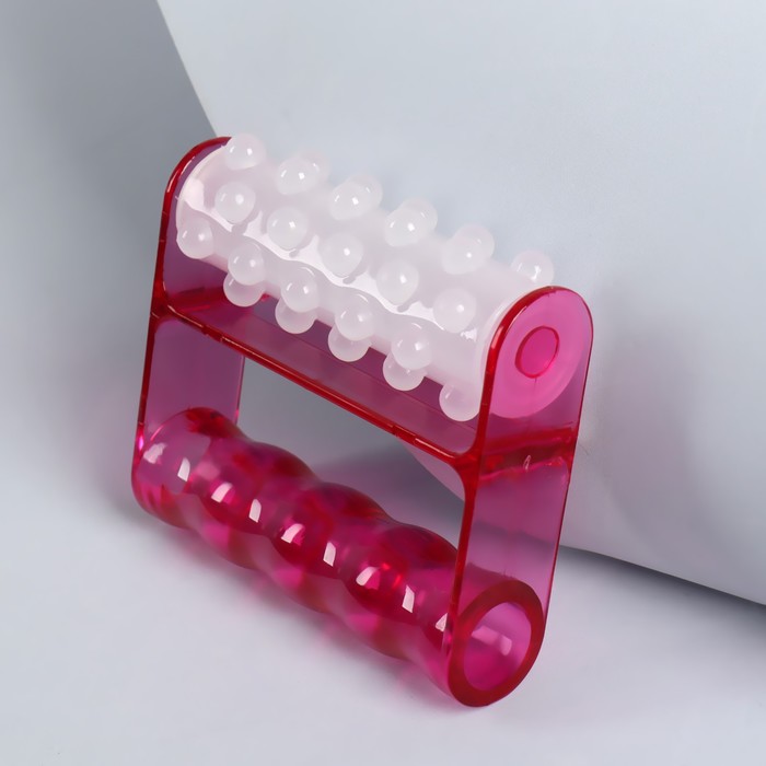 Массажёр антицеллюлитный, 9 × 8 × 3 см, цвет белый/розовый 12716