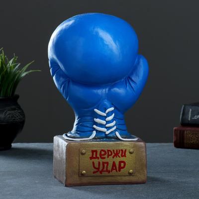 Копилка для денег «Боксерская перчатка», гипс, синяя-золото, 12×14×24.5 см