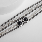 Браслет ассорти "Шаман" пять нитей, цвет чёрный в серебре, 16см - фото 25630880