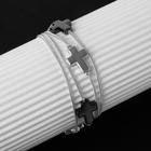 Браслет металл «На магните» кресты, цвет чёрный в серебре, 17,5см - Фото 1