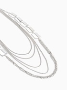 Набор 2 предмета: серьги, бусы «Унисон» прямоугольники, цвет серебро, 80 см - фото 60784557