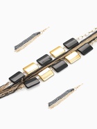 Набор 2 предмета: серьги, бусы «Унисон» прямоугольники, чёрный в золоте, 80 см - Фото 2