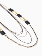 Набор 2 предмета: серьги, бусы «Унисон» прямоугольники, чёрный в золоте, 80 см - фото 60784559