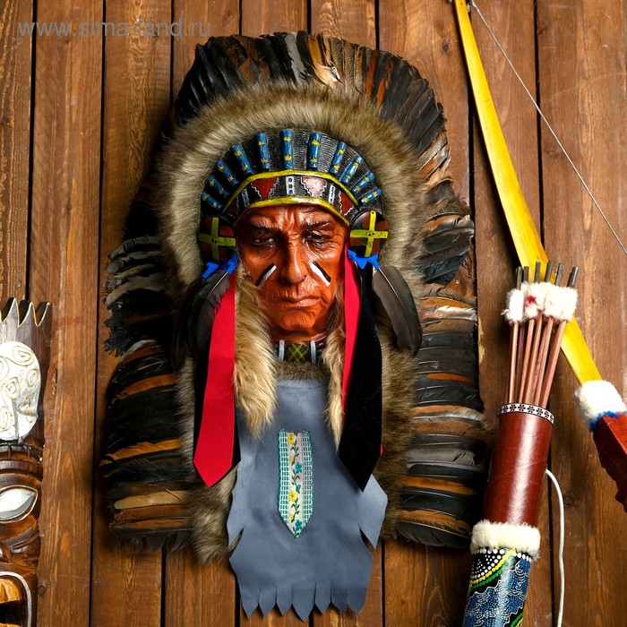 Панно «Индеец Лиуону», 40×15×60 см, МИКС - Фото 1