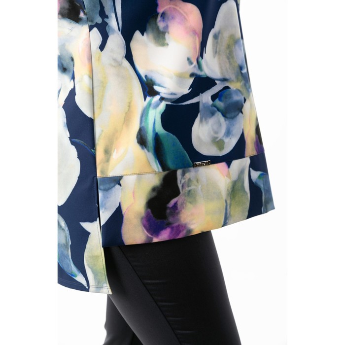 Блузка женская, размер 54, цвет синий, бежевый 47115