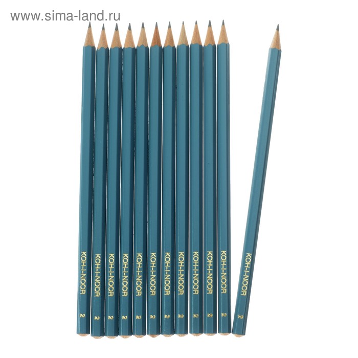 Набор 12 штук карандаш чернографитный Koh-I-Noor 1702/2 HB, граненый (749508) - Фото 1
