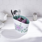 Подставка для столовых приборов «Каменная роза», пластик, белый - Фото 5