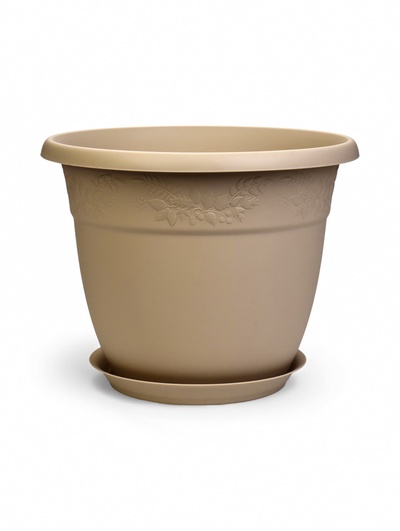 Горшок для цветов с поддоном «Рябина», 22 л, пластиковый, цвет латте