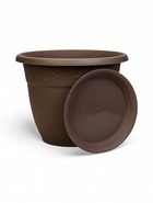Горшок для цветов с поддоном «Рябина», 22 л, пластиковый, серый - фото 63046012