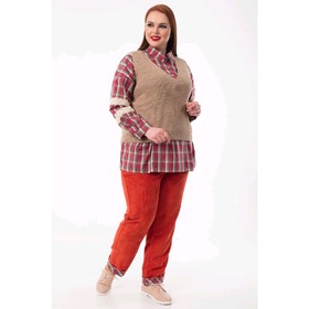 

Блузка женская, размер 52, цвет розовый, бежевый