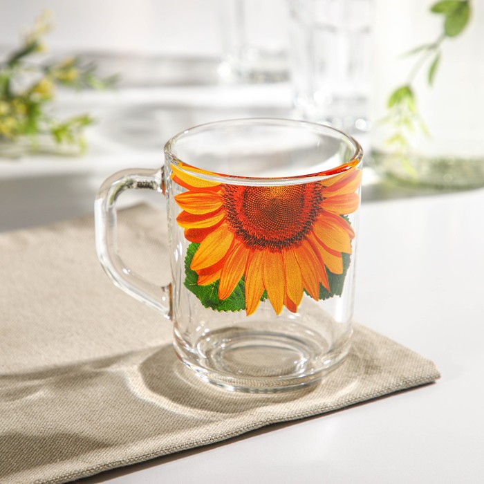 Кружка стеклянная «Натурель», 220 мл, рисунок МИКС - Фото 1