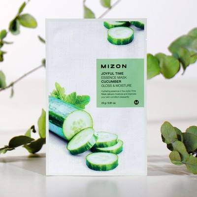 Тканевая маска для лица с экстрактом огурца MIZON Joyful Time Essence Mask Cucumber, 23 г - Фото 1