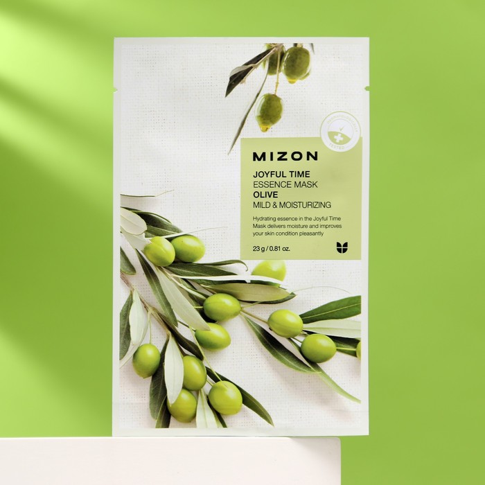 Тканевая маска для лица с экстрактом оливы MIZON Joyful Time Essence Mask Olive, 23 г - Фото 1