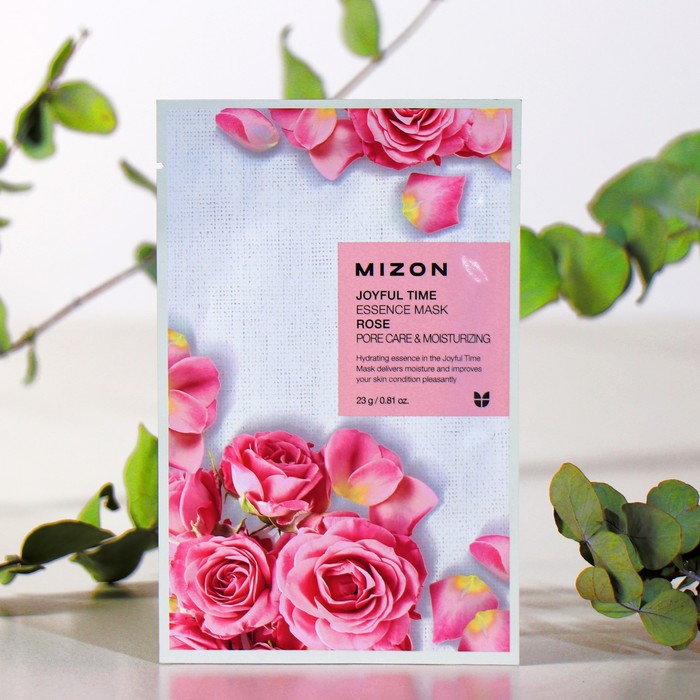 Тканевая маска для лица с экстрактом лепестков розы MIZON Joyful Time Essence Mask Rose, 23 г 19973