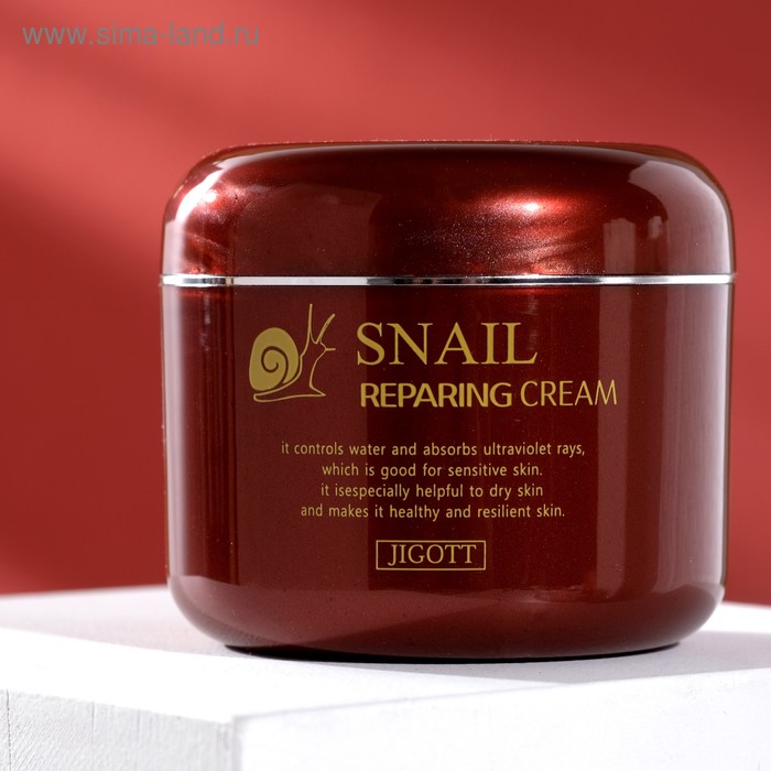 Восстанавливающий крем с муцином улитки JIGOTT Snail Reparing Cream, 100 г - Фото 1