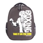 Рюкзак каркасный 38 х 30 х 20 см, + пенал, Bruno Visconti "Бокс" тёмно-серый - фото 6295913