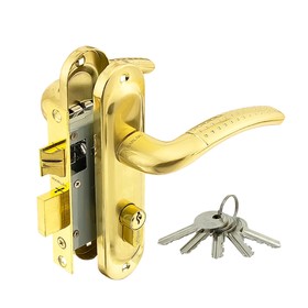 Замок врезной MARLOK 50/LA02-ЦМ70, межосевое 50 мм ключ/ключ SB, цвет матовое золото