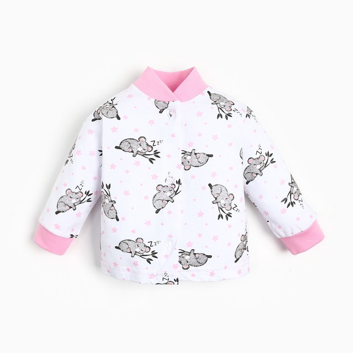 Кофточка для девочки, цвет белый/коалы, рост 68