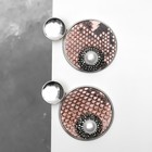 Серьги ассорти Animal круги с жемчугом, цветные в серебре - фото 809486813