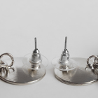 Серьги ассорти Animal круги с жемчугом, цветные в серебре - фото 809486815