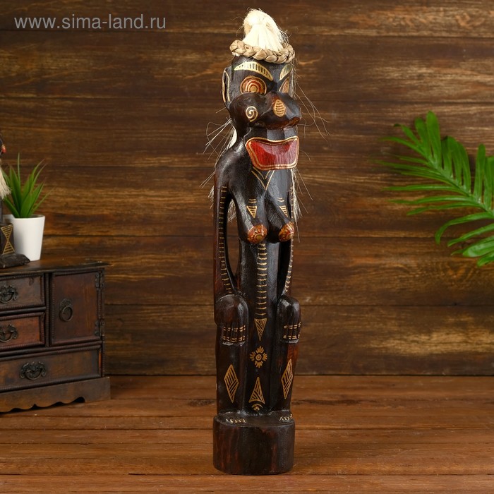 Статуэтка «Абориген Дарма», 9×9×55 см, дерево
