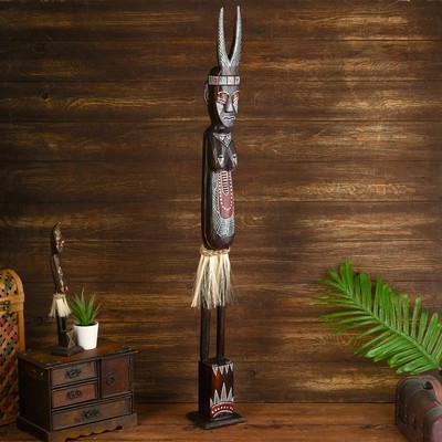 Статуэтка «Абориген Маде», 11×10×100 см, дерево