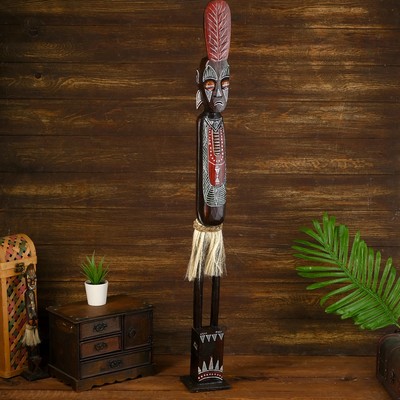 Статуэтка «Абориген Кетут», 11×10×100 см, дерево