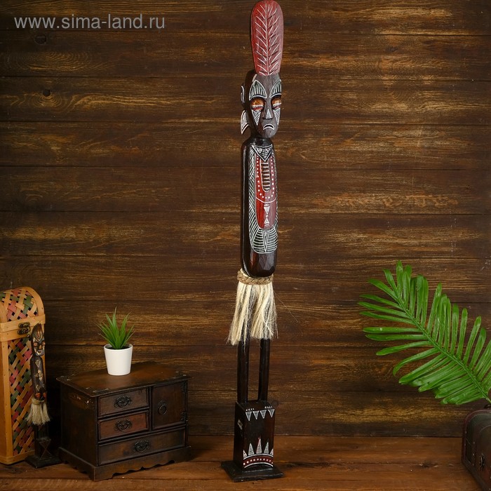 Статуэтка «Абориген Кетут», 11×10×100 см, дерево - Фото 1