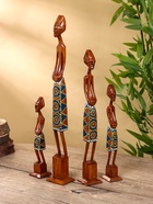 Статуэтки «Семья аборигенов», набор 4 шт., 46 см, 30 см, 25 см, 20 см, дерево, МИКС - фото 59760666