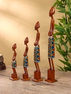 Статуэтки «Семья аборигенов», набор 4 шт., 46 см, 30 см, 25 см, 20 см, дерево, МИКС - фото 59760667