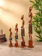 Статуэтки «Семья аборигенов», набор 4 шт., 46 см, 30 см, 25 см, 20 см, дерево, МИКС - фото 59760669