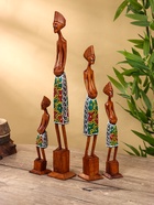 Статуэтки «Семья аборигенов», набор 4 шт., 46 см, 30 см, 25 см, 20 см, дерево, МИКС - фото 59760671