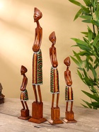 Статуэтки «Семья аборигенов», набор 4 шт., 46 см, 30 см, 25 см, 20 см, дерево, МИКС - фото 59760664