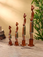 Статуэтки «Семья аборигенов», набор 4 шт., 46 см, 30 см, 25 см, 20 см, дерево, МИКС - фото 59760665