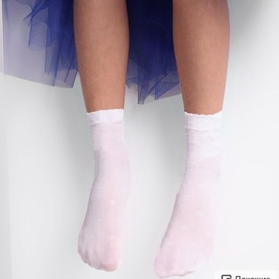 Носки детские "Горошки" 40 den (2 пары), цвет белый, размер 20-22