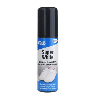 Краска для белой обуви, кроссовок и белой подошвы Braus Super White, 75 мл