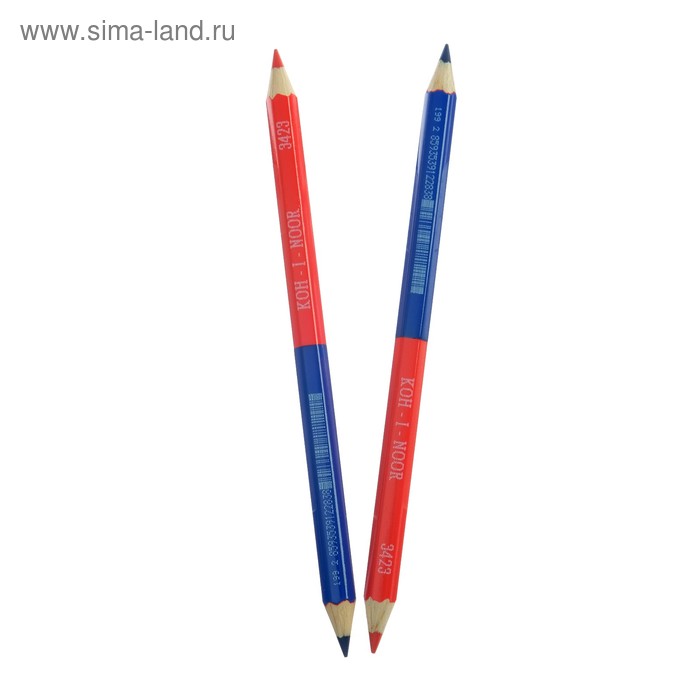 Набор 2 штуки карандаш двухцветный красный/синий Koh-I-Noor 3423 (1181205) - Фото 1