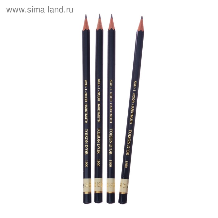 Набор чернографитных карандашей 4 штуки Koh-I-Noor, профессиональных 1900 5В (2474705) - Фото 1