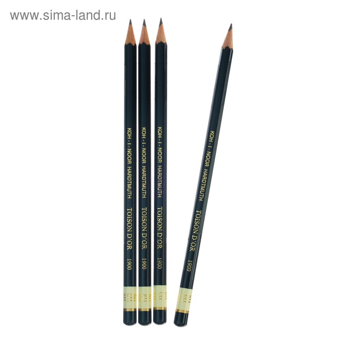 Набор чернографитных карандашей 4 штуки Koh-I-Noor, профессиональных 1900 8Н (2474712) - Фото 1