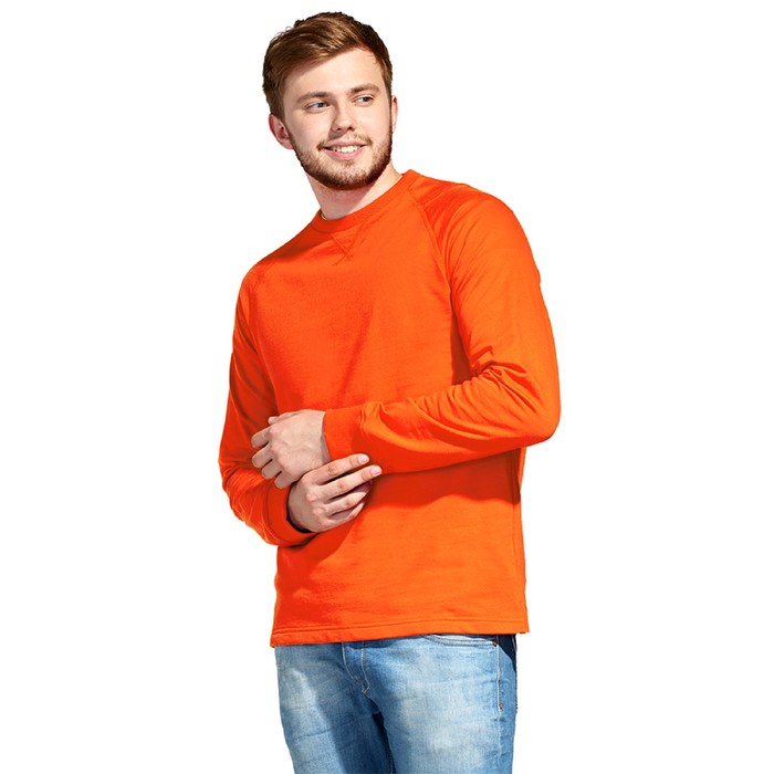Свитшот мужской, размер 56, цвет оранжевый