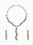 Набор 2 предмета: серьги, бусы «Унисон», накрученность, цвет золото в чёрном, 60 см - Фото 2