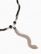 Набор 2 предмета: серьги, бусы «Унисон» накрученность, чёрный в серебре, 60 см - Фото 4