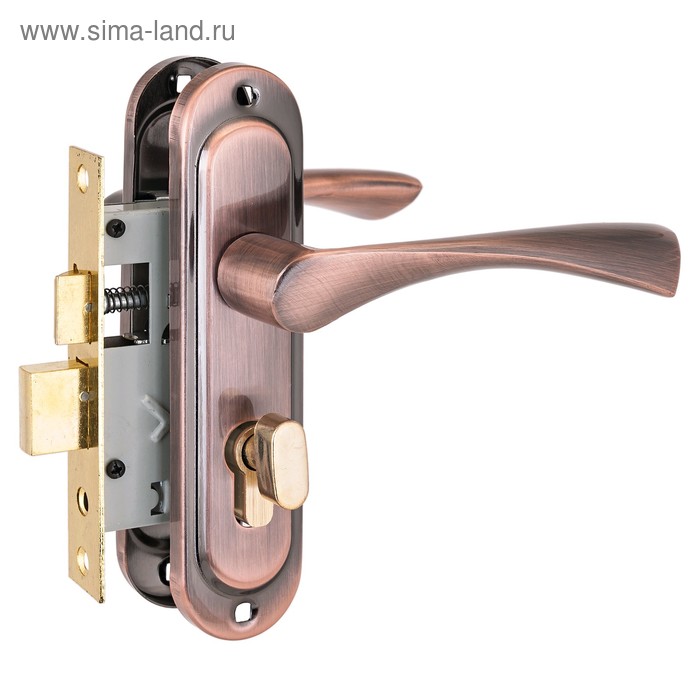 Замок врезной «СТАНДАРТ» 103/50B, с ручками, вертушка AC, цвет античная медь - Фото 1
