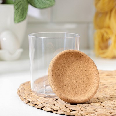 Ёмкость для сыпучих продуктов, 300 мл, d=8 см, h=10,2 см, пластик, прозрачная