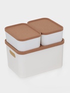 Набор органайзеров для хранения Korely, 3 предмета: 2.4 л / 0.76 л / 0.76 л, цвет слоновая кость - Фото 3